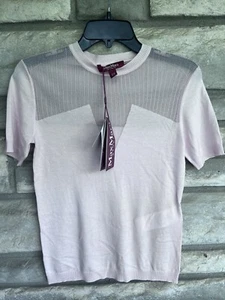 MAX MARA Studio Knit PINA Women Short Sleeve Wool Silk Mesh Knit XL $595 Pink - Picture 1 of 4