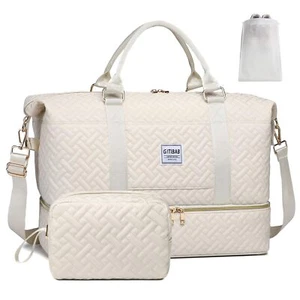 Duffle Bags for women50L Quilted Travel Weekender Bag with Shoe Compartment L... - Picture 1 of 6