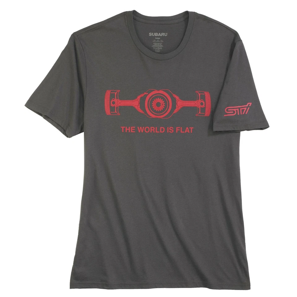 Camiseta Oficial Subaru "The World is FLAT" Impreza Sti WRX BOXER JDM Gra Foto 1 de 1
