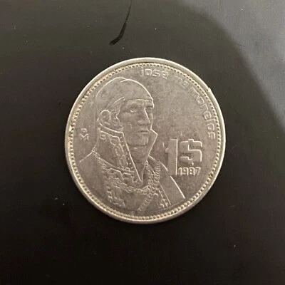 Moeda mexicana de US$ 1 peso 1987 - Imagem 1 de 2