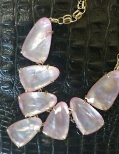Kendra Scott Harlow Lilac Mother of Pearl Statement Necklace 