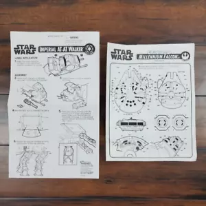 Vtg 1995 1997 Star Wars POTF Imperial AT-AT Millennium Falcon Instructions Lot - Picture 1 of 4