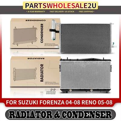 Kit de refrigeración de radiador y condensador de CA para Suzuki Forenza 04-08 Reno 05-08 L4 2,0 L Foto 1 de 4
