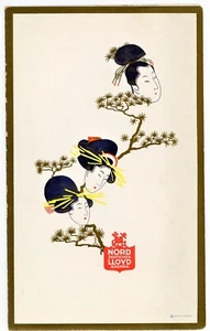 Nord Deutscher Line orig 1931 SS Bremen Cruise Ship Japanese Theme Dinner Menu - Picture 1 of 3