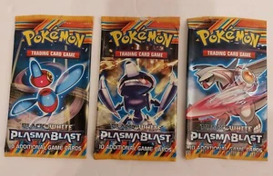 3x Pokemon Black & White Plasma Blast EMPTY Booster Pack Artwork Artset Palkia - Picture 1 of 12