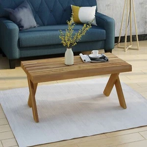Estelle Indoor Farmhouse Acacia Wood Coffee Table - Picture 1 of 18
