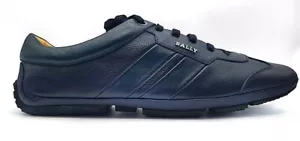 Bally Primer Men's Bovine Embossed Leather Sneakers NIB INK US 11 / EU 10 - Picture 1 of 9