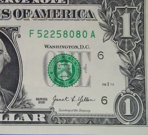 Radar/Repeater Fancy Serial Number One Dollar 2021 - Picture 1 of 3