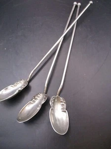 LOVELY SET OF 3 ORNATE STERLING SILVER ICE TEA SPOONS STRAWS - Bild 1 von 9