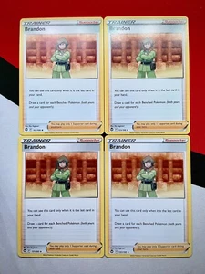 Brandon Trainer 151/195 Silver Tempest x4 Pokemon Playset 4x PACK FRESH - Picture 1 of 1