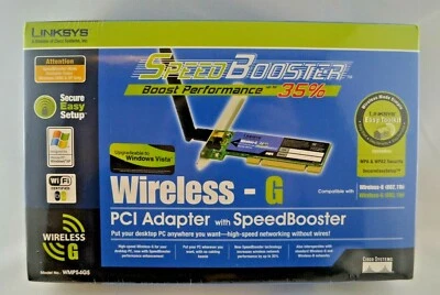 LINKSYS Wirless-G PCI Adapter wSpeedBooster WMP54GS - Image 1 of 4