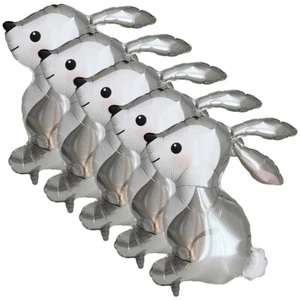 5 Pcs Jungle Rabbit Balloon Foil Balloons Woodland Party Decorations Child Baby - Picture 1 of 11
