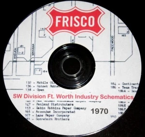 St Louis San Francisco SW Div Ft. Worth Industry Track Schematics Pages on DVD - Picture 1 of 3