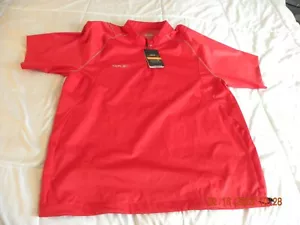 Reebok Playshield 3/4 Zip PLAYDRY Lightweigh Weather Red Jacket Shirt Size M NWT - Picture 1 of 14
