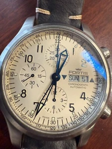 Fortis B42 Flieger Chronograph Cream Dial 42mm Very Good Condition - Picture 1 of 6