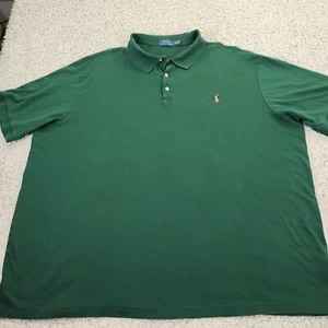 Polo Ralph Lauren Shirt Mens 4XLT Green Flesh Pony Logo Preppy Horse 90s A2 - Picture 1 of 13