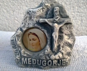 MEDJUGORJE Apparition Hill statue with Cross and Our Lady picture - Picture 1 of 5