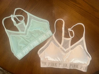 Victoria Secrets PINK Sports Velour & Mess Bras Size XS Set Of 2  - Image 1 of 4