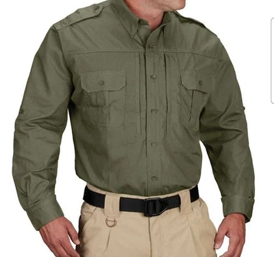 NWT Propper  Olive Green Tactical Shirt Teflon Long Sleeve Sz 4XLR  - Image 1 of 4