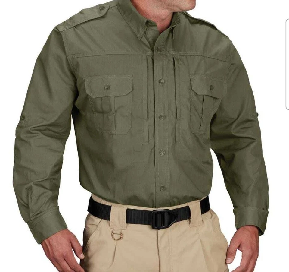 NWT Propper  Olive Green Tactical Shirt Teflon Long Sleeve Sz 4XLR  - Image 1 of 4