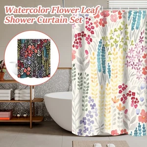 Cute Floral Shower Curtain Waterproof Bathroom Curtain Colorful Shower paVoG - Picture 1 of 22