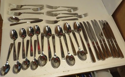 Oneida Stainless Flatware ACCENT Pattern Glossy Set 8 Pl Setting READ Nice Used - Image 1 of 4