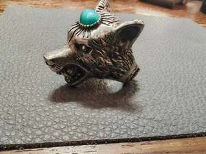 Seltener GUCCI ANGER FOREST Wolfskopf Ring AG925 Türkis Silber 20 Made in Italy  - Bild 1 von 24