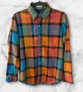 Vintage 60’s Sears Perma Press Long Sleeve Button Down Multicolor Square Medium - Picture 1 of 11