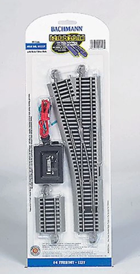 Bachmann HO E-Z Track +Nickel Silver Rail & Gray Roadbed #4 Turnout Left 44557 - Image 1 of 1