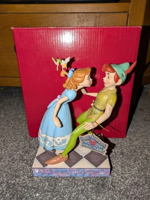Disney Traditions Peter Pan And Wendy Figurine 'An Unexpected Kiss' - Image 1 of 2