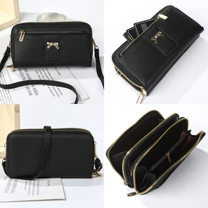 Damen Lange Geldbörse Leder Clutch Kartenetui Handy Handtasche Kalbsleder Tasche Geldbeutel - Bild 1 von 16
