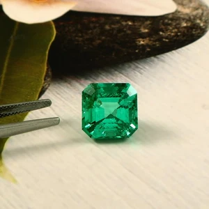 10.00 CT Ethical Green Colombian Emerald Loose Gemstone Emerald Cut Shape - Picture 1 of 5