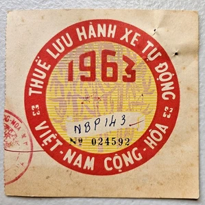 South Vietnam Permit for Automatic Transmission Car, Issued 1963 - Picture 1 of 2