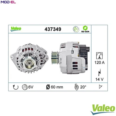 ALTERNATOR 437349 FOR PEUGEOT BOXER/Van/Bus/FURGON/Platform/Chassis FIAT 2.8L - Image 1 of 4