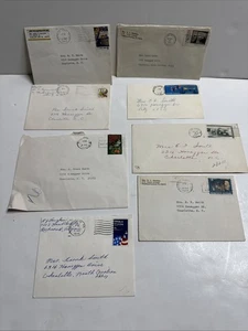 Sobres vintage con estampillas canceladas gran variedad, lote de 8 - Imagen 1 de 17