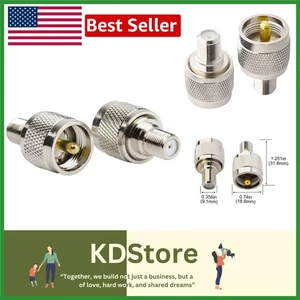 2PCS RF Coaxial Adapter Set: F Female to UHF Male PL-259 for Networking & Com... - Picture 1 of 4