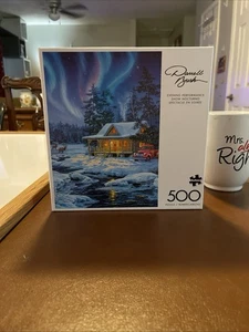 RARE Evening Performance 500 pc Puzzle Winter Wonderland Aurora Borealis - Picture 1 of 7