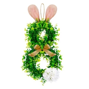 Lovely Green Wreath Decor Wall Hanging Pendant Decoration for Holiday Parties - Bild 1 von 8