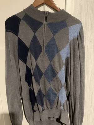 Pendleton 1/4 Zip 100% Merino Wool Sweater Mens Extra Large Geometric Grey NWOT - Image 1 of 4