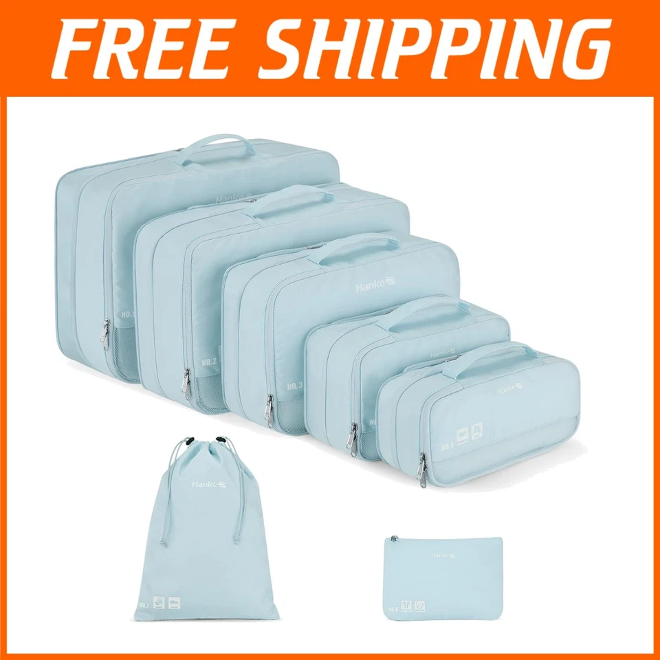 7-Pack Compression Travel Packing Cubes - Expandable & Durable Organizer Set - Image 1 of 4