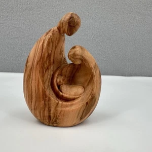 Geschnitzte Olivenholz Heilige Familie Statue D'Olivo Krippe Jesus Maria Josef Figur - Bild 1 von 10