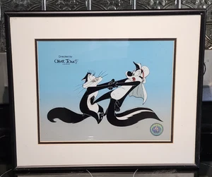 Pepe Le Pew Framed & Matted L.E. Serigraph Cel Art Original Cheek To Sheik - Picture 1 of 17