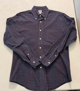 Brooks Brothers 346 Shirt Mens Sz S Slim Fit Blue Plaid Cotton Preppy Corp Core - Picture 1 of 12