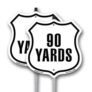 90 Yards Golf Course Running Race 5k Shiel Shaped Sign With Stake - Picture 1 of 14