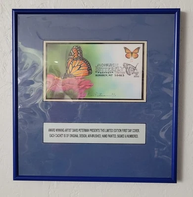 Mariposa Peterman Monarca en Flor de Zinnia, Monarca Sc. #4462 F.D Mate, Enmarcado Foto 1 de 4