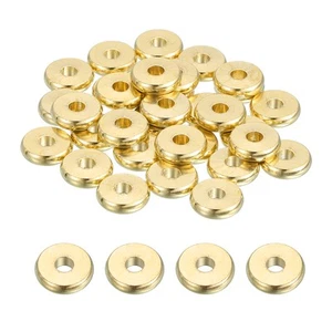 40 Pcs Flat Round Spacer Beads 10mm Brass Heishi Bead for Jewelry Making - Picture 1 of 6