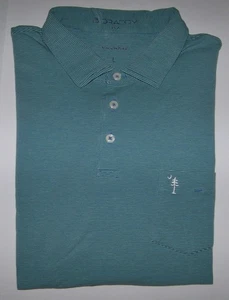 Mint B. DRADDY Cotton Spandex Golf Polo Shirt THE TREE FARM BUCK CLUB Blue Sz L - Picture 1 of 6