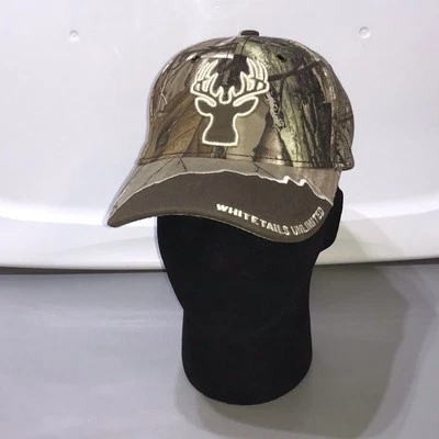 Whitetails Unlimited RealTree Camouflage Deer Embroidered Logo StrapBack Cap - Image 1 of 4