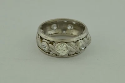 Alianza de boda de platino 8 diamantes 0,92 quilates T.W. 10% IRID.PLAT. Talla:5.2 (FCO019441) Foto 1 de 4