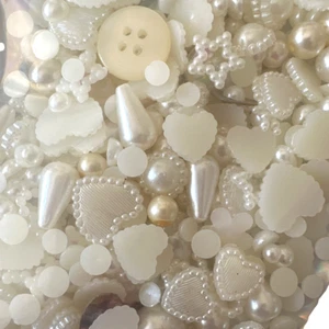 Flatback Pearls Rhinestones Embellishment Gems Craft Card Making 50g - Picture 1 of 3